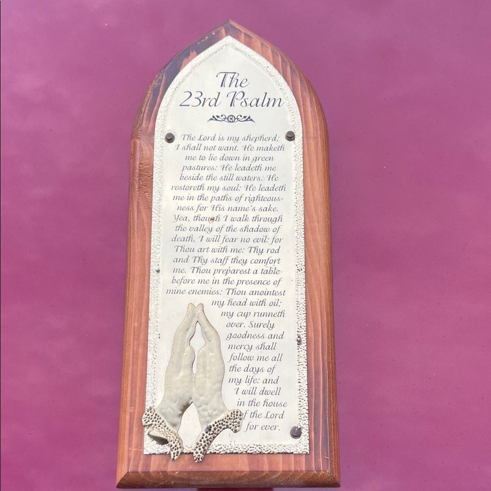 Decorative Psalm Wall Plaque with Praying Hands